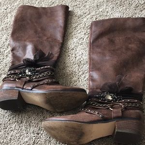 Knee high brown boots